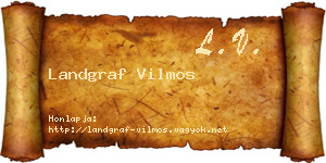 Landgraf Vilmos névjegykártya
